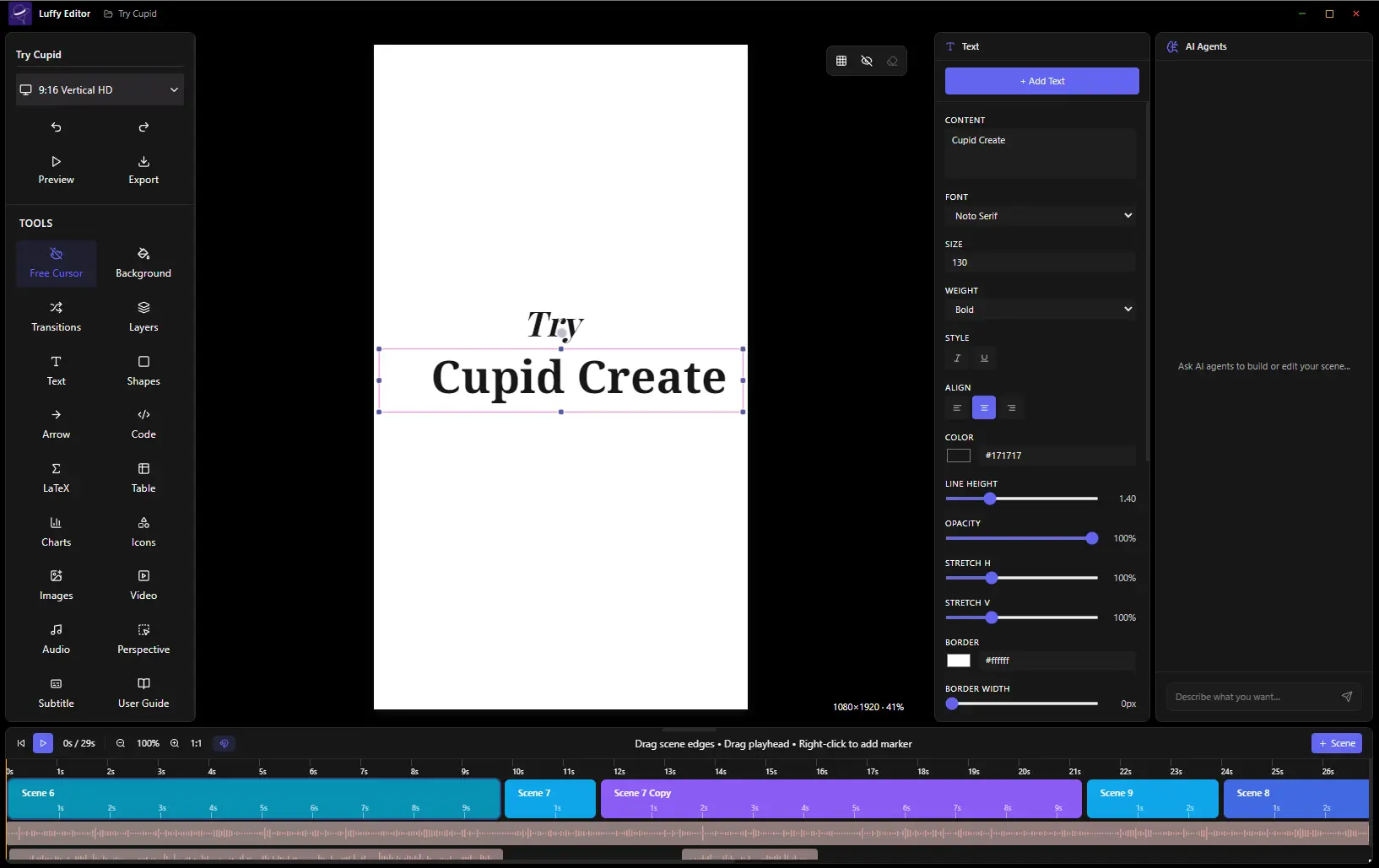 Luffy create editor screenshot